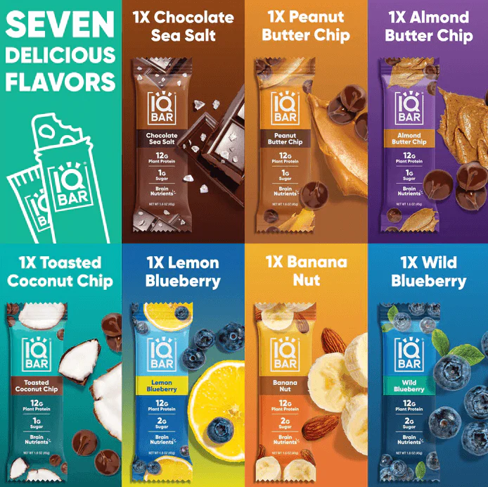 7 Bar sampler variety box | Plant Protein bars | IQBAR - Image 3