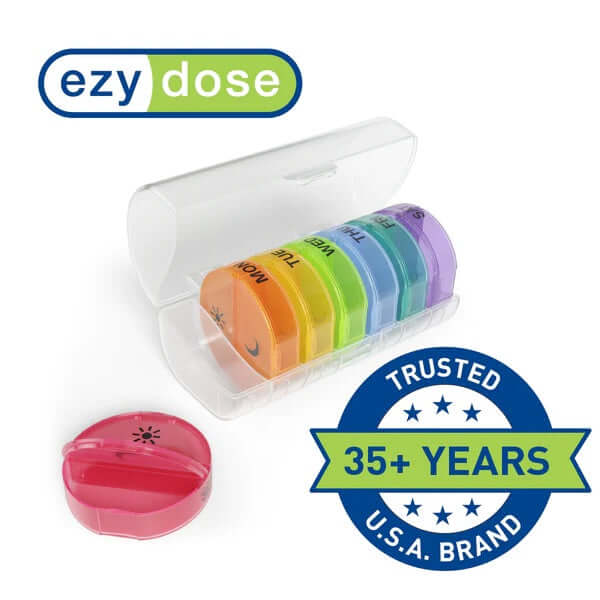 Ezy Dose Weekly 2x/Day Circular Pill Planner, Rainbow - Image 3