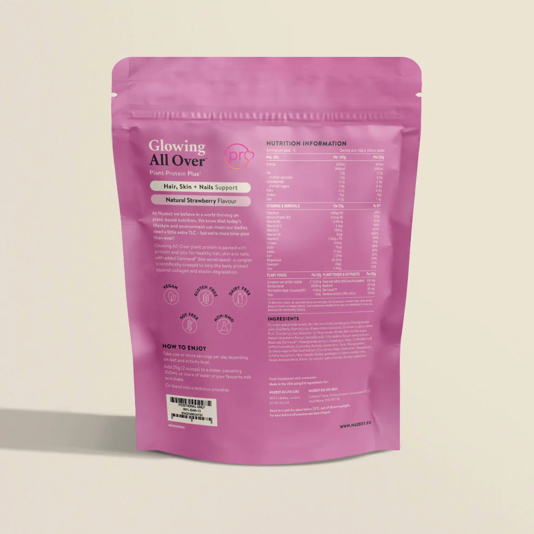 Glowing All Over - Plant Protein Plus - 250g - Natural Strawberry - Image 3