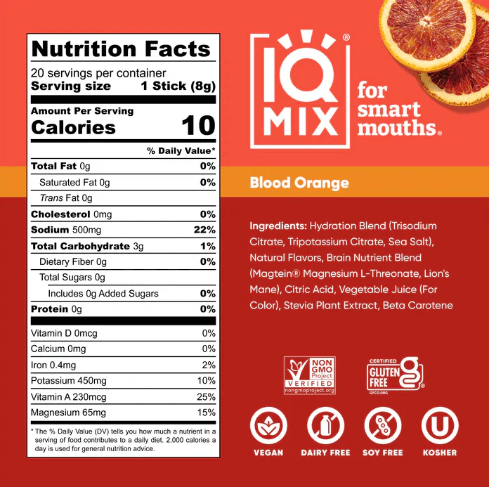 IQMIX Blood Orange | 20 Electrolyte Hydration Sachets - Image 3