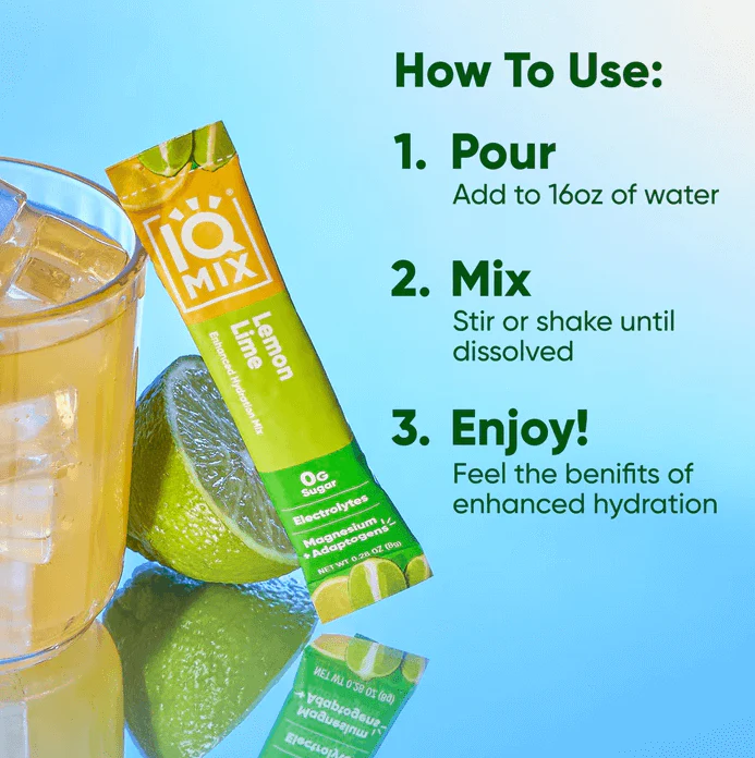 IQMIX Lemon Lime | 20 Electrolyte Hydration Sachets - Image 3