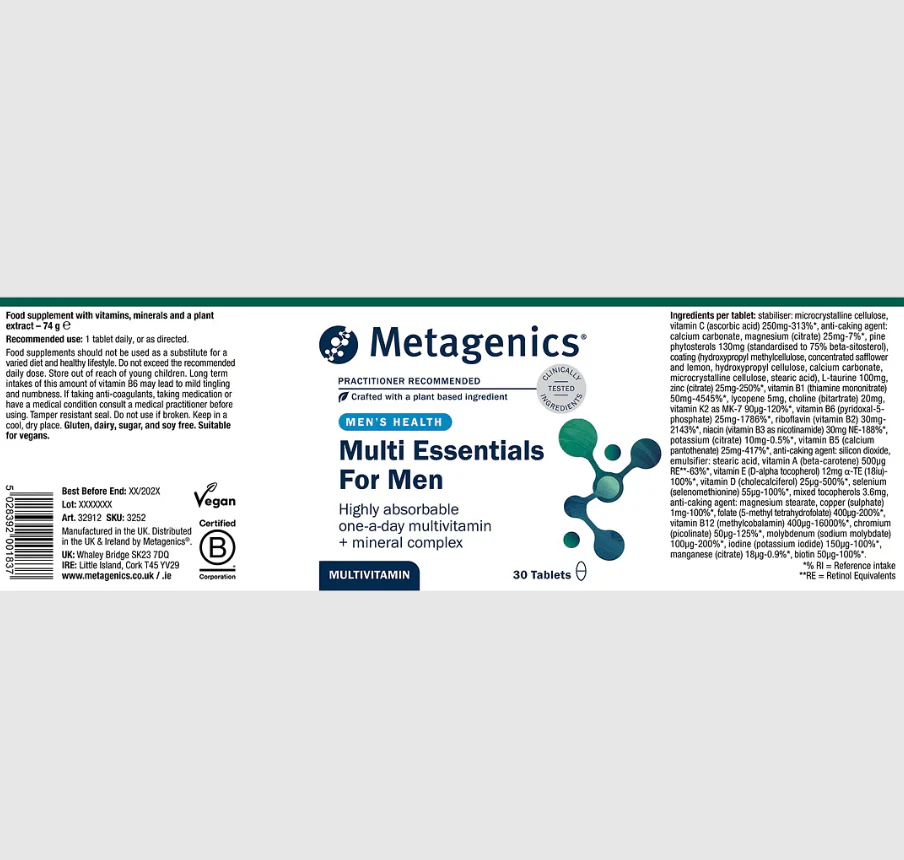 Multi Essentials for Men Multivitamin | 30 Tablets - Image 3