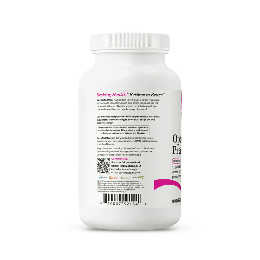 Optimal Prenatal | Methyl Free | 180 Capsules - Image 6